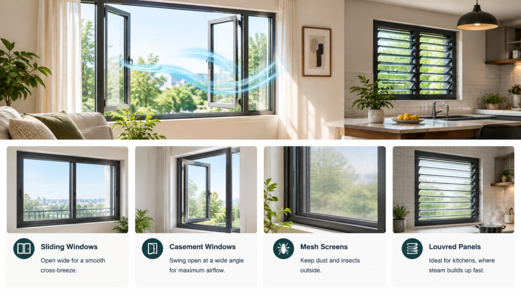 Aluminium Windows for Home Ventilation