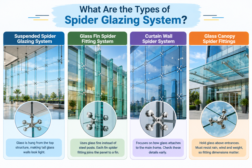 Types of Spider Glazing System